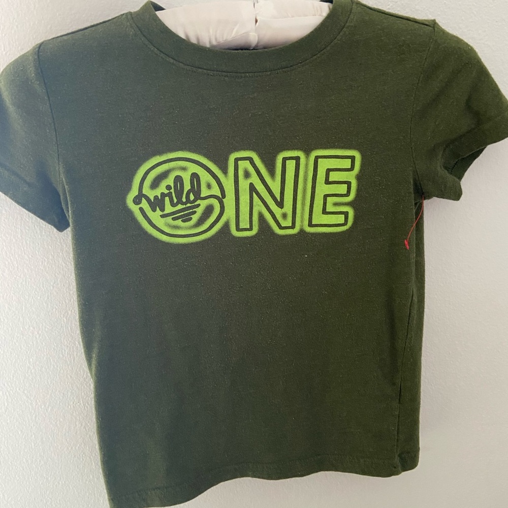 Wild One Cropped Baby Tee Dark Green